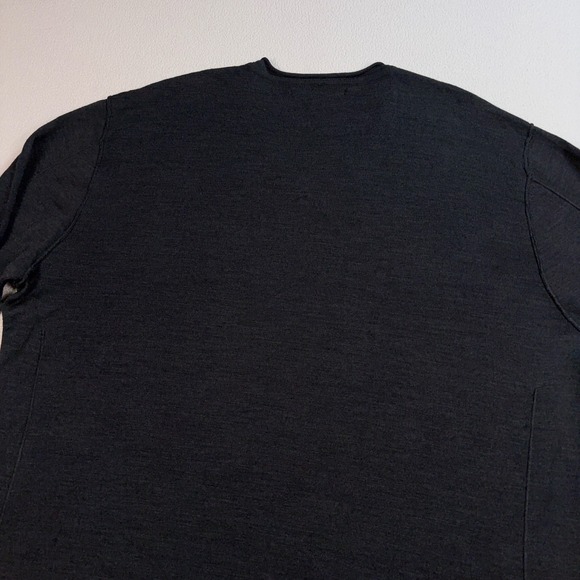 John Varvatos Star USA Lightweight V-Neck Sweater Men L Gray Merino Wool Blend - Picture 8 of 15